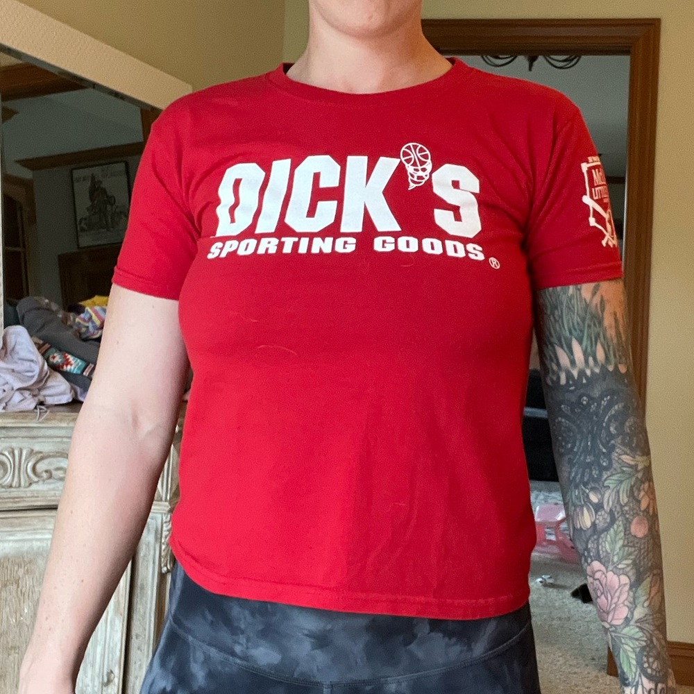 Red little league Dick’s tshirt
